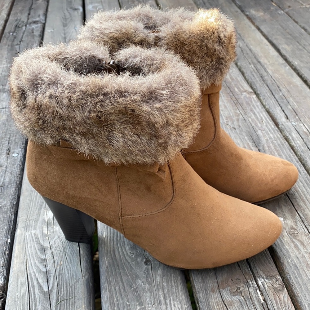Dana Buchman Ankle Boots Faux Fur